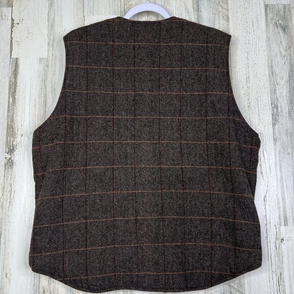 Woolrich Vest Mens L Herringbone Wool Green Fleece Winter Sportsman Gorpcore - Picture 3 of 13